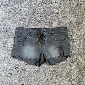 Billabong Lace-Up Black Jean Shorts